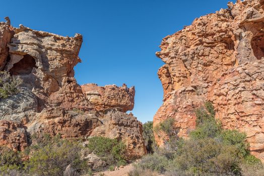 Rock formations at the Stadsaal Caves in the Cederberg Mountains in the Western Cape Province of South Africa