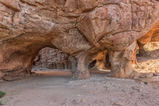 Part of the main Stadsaal Caves in the Cederberg Mountains in the Western Cape Province of South Africa