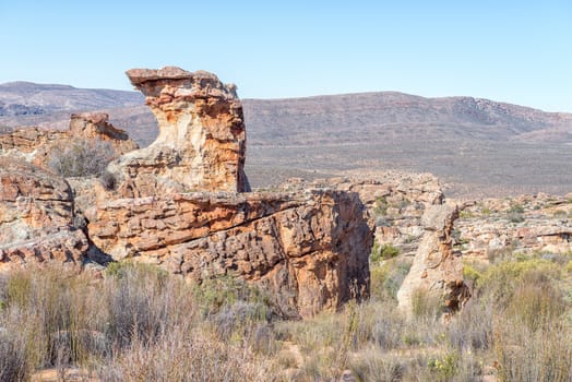 Rock formations at the Stadsaal Caves in the Cederberg Mountains in the Western Cape Province of South Africa