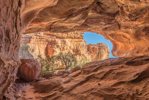 The main Stadsaal Cave in the Cederberg Mountains in the Western Cape Province of South Africa