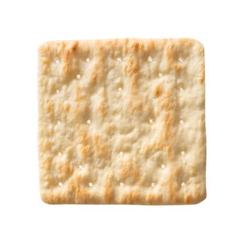 Square soda cracker isolated on white background.