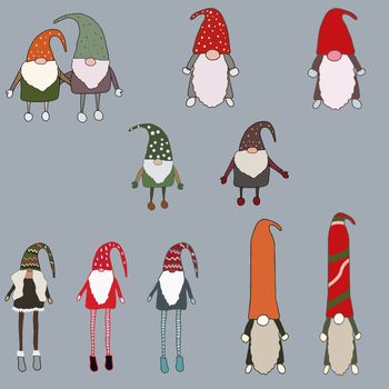 Family of gnomes for festive season. 