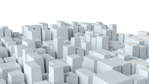 Abstract White Cubes Wall Background. 3d Illustration