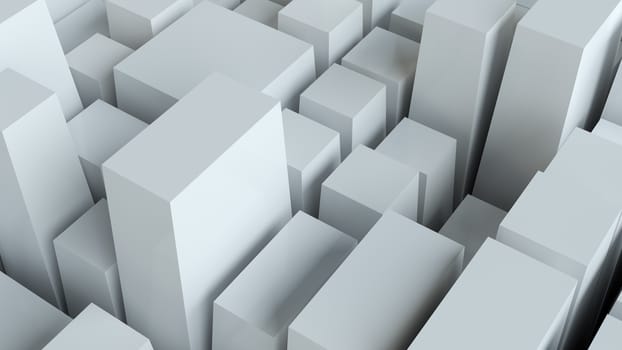 Abstract White Cubes Wall Background. 3d Illustration