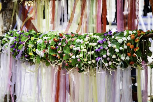 Handmade floral wreaths, hair accessory detail