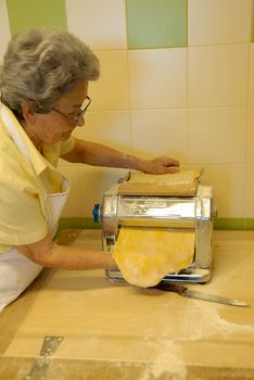 Preparation of agnolotti. Typical pasta of the Langhe, Piedmont - Italy