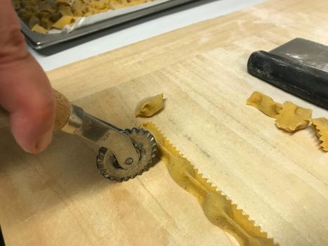 Agnolotti: home made pasta of the Langhe, Piedmont - Italy