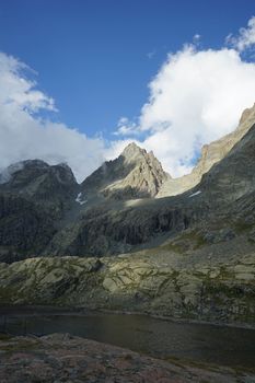 Panoramic view around the mountain Monviso, Piedmont - Italy