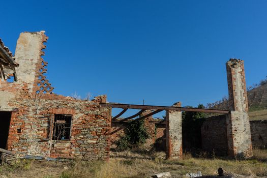 An old abandoned house in the countryside: ruins