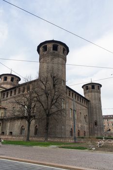 View of Castello Square with Palazzo Madama in Turin - Italy - March 2018