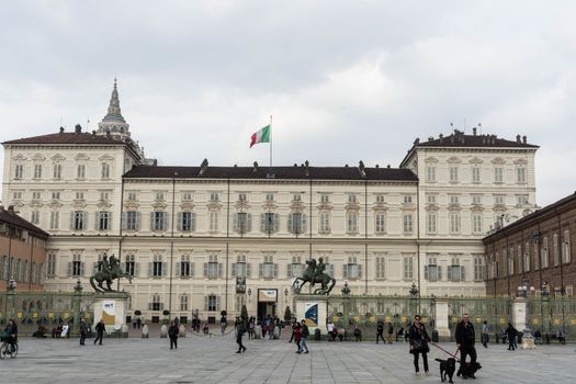 View of Palazzo Reale in Turin - Italy - March 2018