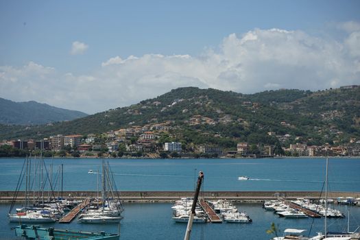 View of the port and city of Sapri, Salerno - Campania