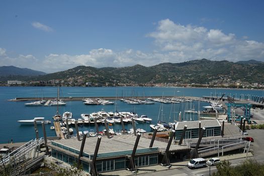 View of the port and city of Sapri, Salerno - Campania