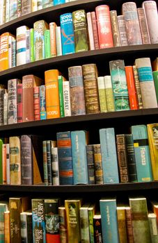 Old books in a library