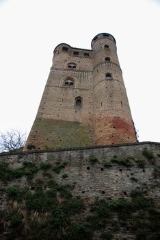 View of the castle of Serralunga of Alba, Piedmont - Italy