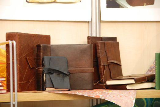 Craft work; notebook with leather covers