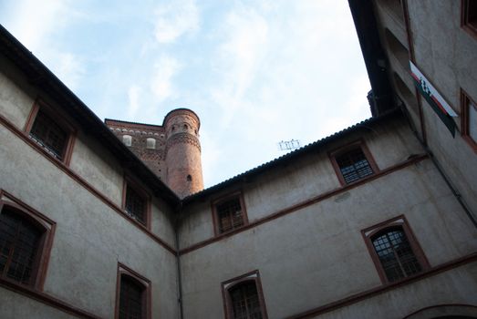 View of the courtyard of the Castle Principles of Acaja in Fossano