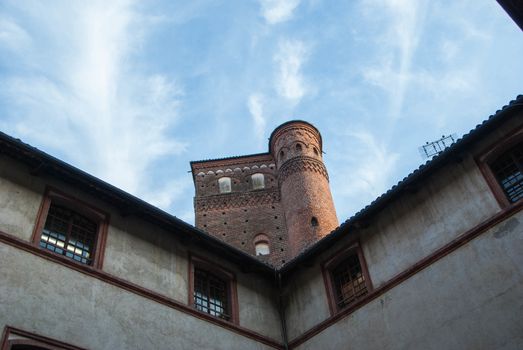 View of the courtyard of the Castle Principles of Acaja in Fossano