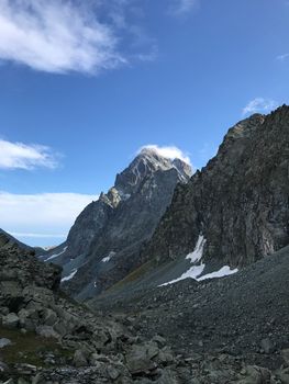 Panoramic view around the mountain Monviso, Piedmont - Italy