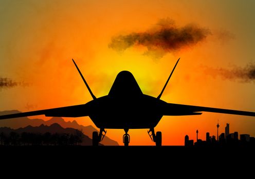 f-117 Stealth Military Aircraft. illustration