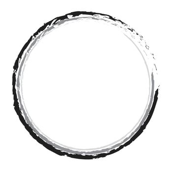 Grungy black and white circle pattern, use as label or logo