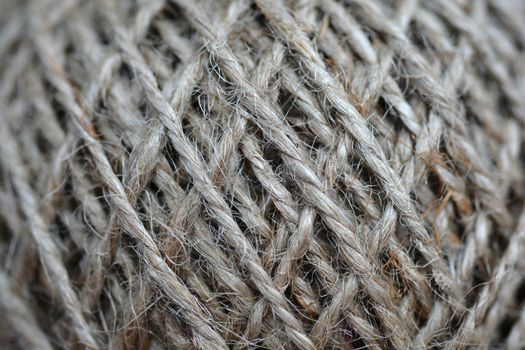Close up of ball of hemp rope