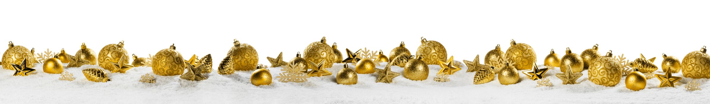 christmas decoration panorama isolated on white background