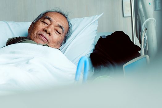 Elderly patients in hospital bed