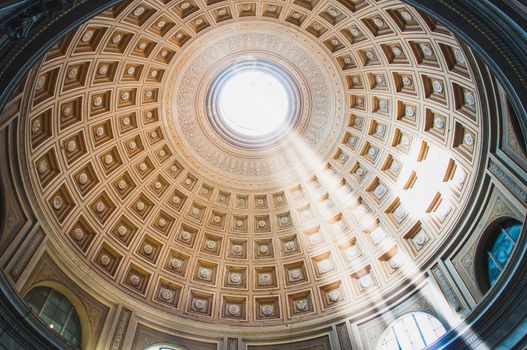 The ceiling of the Sala Rotonda at the Vatican Museum in Rome, Italy