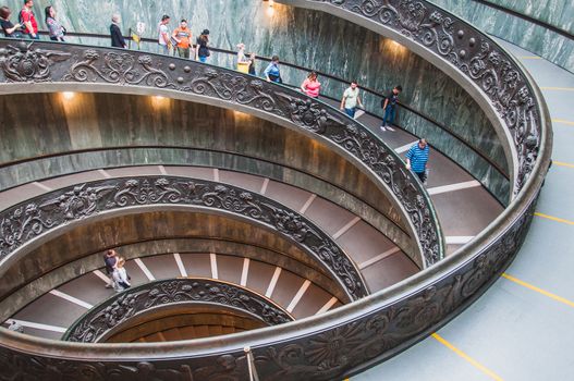 Bramante double helix staircase at the Vatican Museum in Rome, Italy