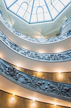 Bramante double helix staircase at the Vatican Museum in Rome, Italy