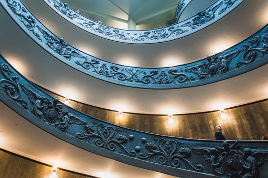 Bramante double helix staircase at the Vatican Museum in Rome, Italy