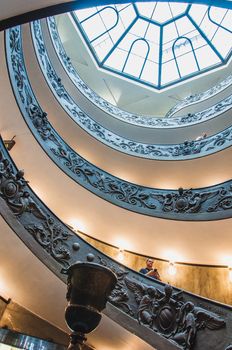 Bramante double helix staircase at the Vatican Museum in Rome, Italy