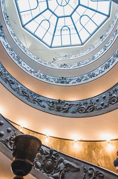 Bramante double helix staircase at the Vatican Museum in Rome, Italy