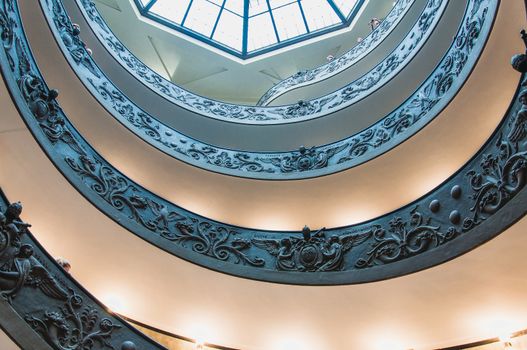 Bramante double helix staircase at the Vatican Museum in Rome, Italy