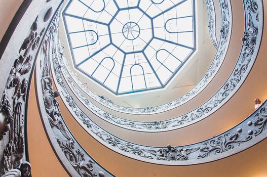 Bramante double helix staircase at the Vatican Museum in Rome, Italy