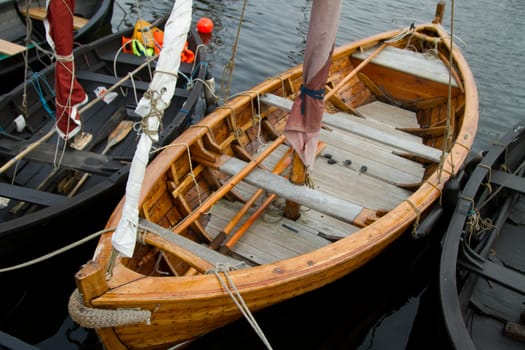 Many boats on the coast in Denmark Scandinavia