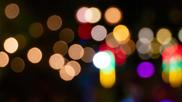 Abstract & Festive background with bokeh defocused lights