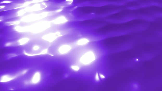 Arty 3d illustration of a light violet ocean wave with a shining sun path. It looks festive, optimistic, and amazing inspiring to create new bright images