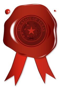 A wax seal with a the state seal of Texas