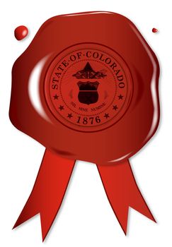 A wax seal with a the state seal of Colorado
