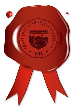 A wax seal with a the state seal of Arizona