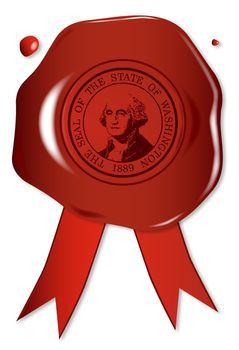 A wax seal with a the state seal of Wasgington