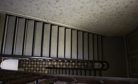 Interior marble stairs in building, construction