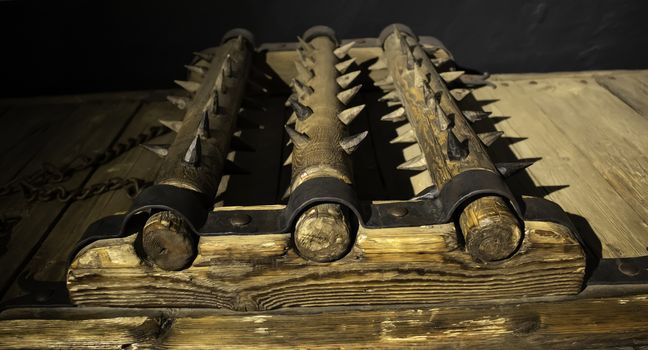 Medieval instrument of torture, detail of torture in the inquisition