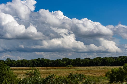 Cloud Cover over green countryside.