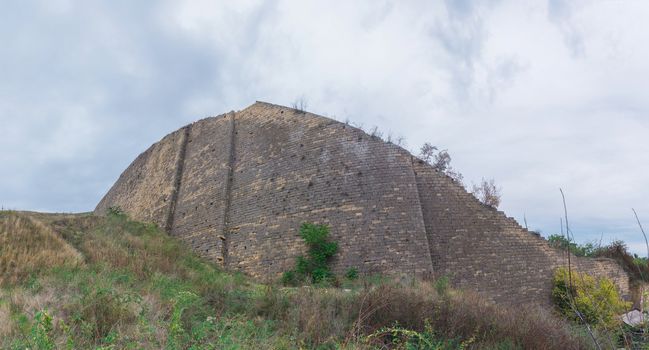 The old wall and the descent to the salt estuary Kuyalnik in Odessa, Ukraine