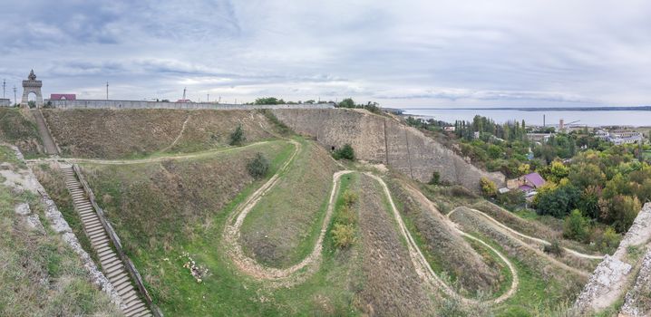 The old wall and the descent to the salt estuary Kuyalnik in Odessa, Ukraine