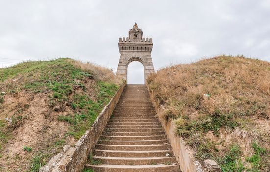 The old wall and the descent to the salt estuary Kuyalnik in Odessa, Ukraine