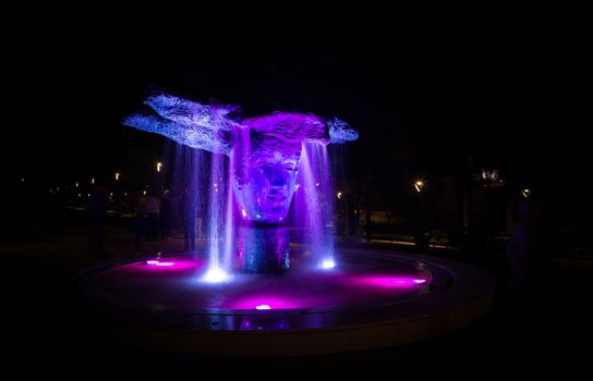 Odessa, Ukraine - 09.29.2018. Panorama view of the Greek park restored this summer in Odessa, Ukraine, in the evening